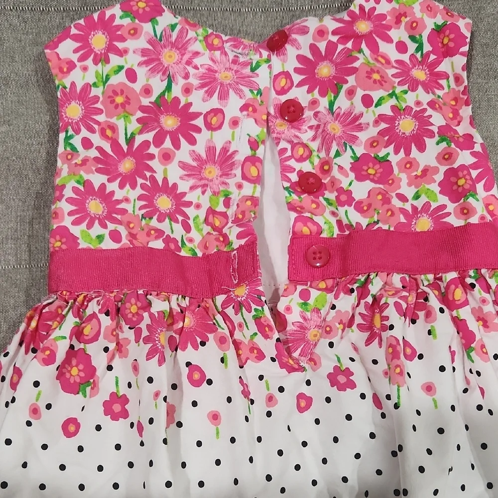 Koala Kids Baby Girl Pink Sleeveless Sundress with Crew Neck 6-9 Months